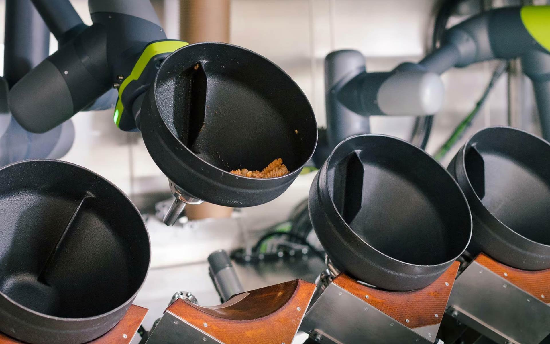 Aitme / Circus Group Robotic Kitchen: detail of cooking pots