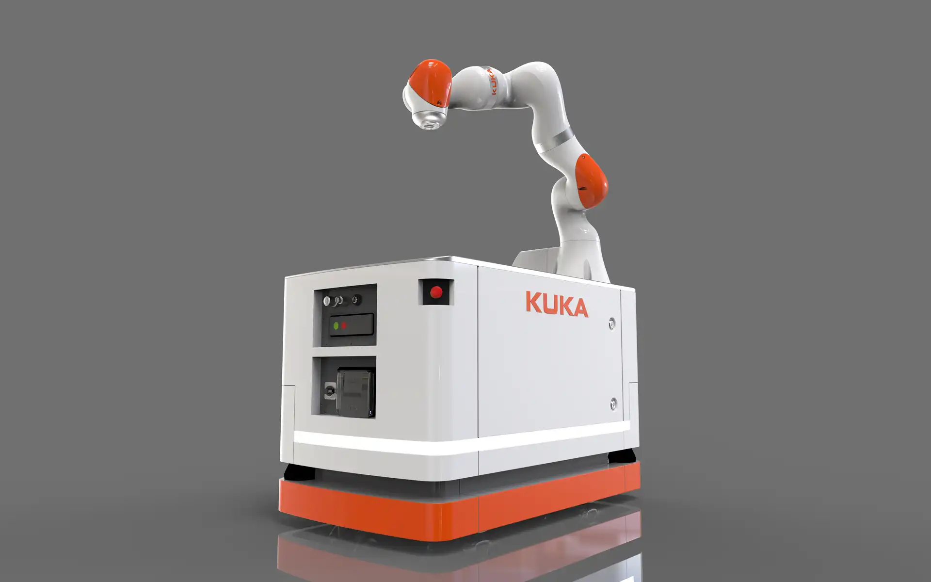 KUKA KMR 200 iiwa: perspective view with gray background
