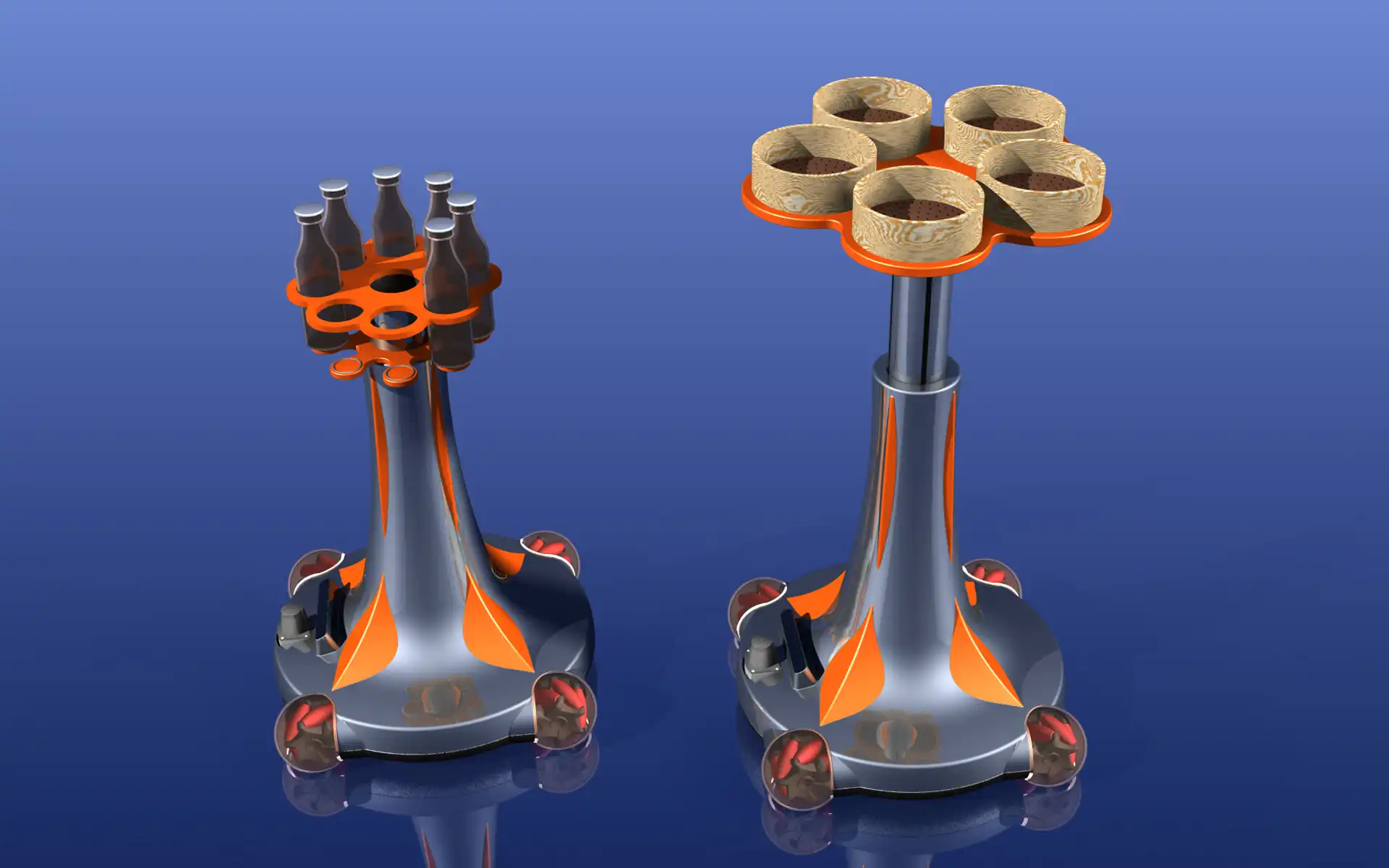 Luxury Technology Bamboo Bot: frontal view of two robots with blue background